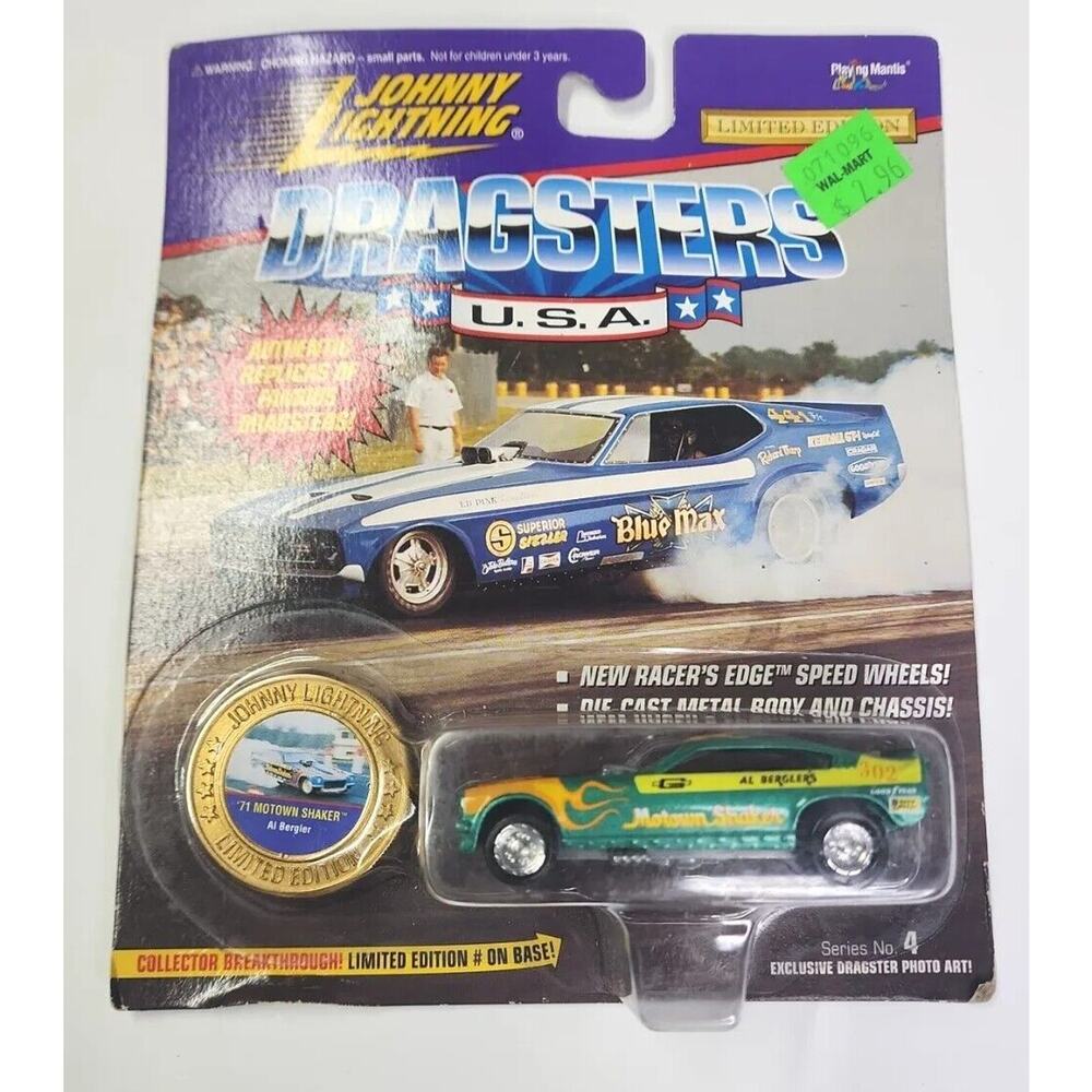 1995 Johnny Lightning Dragsters USA 1971 Motown Shaker Al Bergler Green HW20